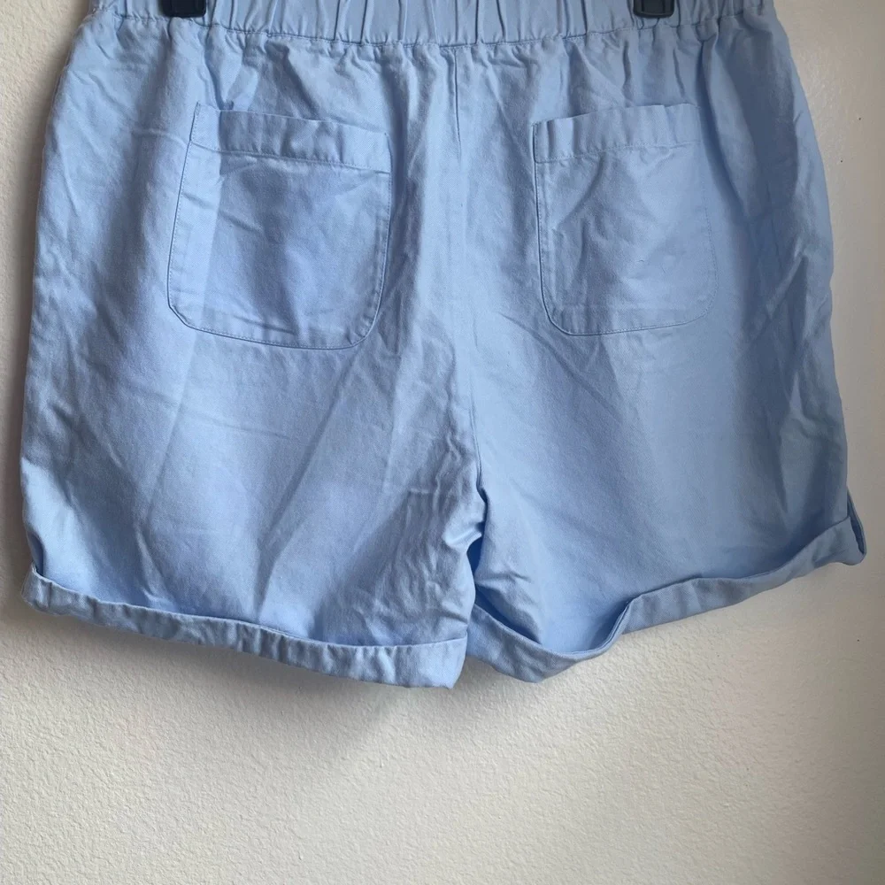 Kim Rogers Light Blue Drawstring Casual Shorts Size‎ L